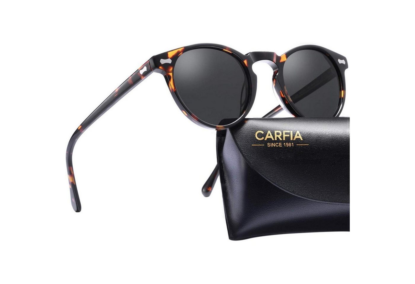 LuxusKollektion Sonnenbrille Polarisierte Sonnenbrille Herren Rund Retro mit Etui, 100% UV-Schutz LuxusKollektion Sonnenbrille Polarisierte Sonnenbrille Herren Rund Retro mit Etui, 100% UV-Schutz von LuxusKollektion