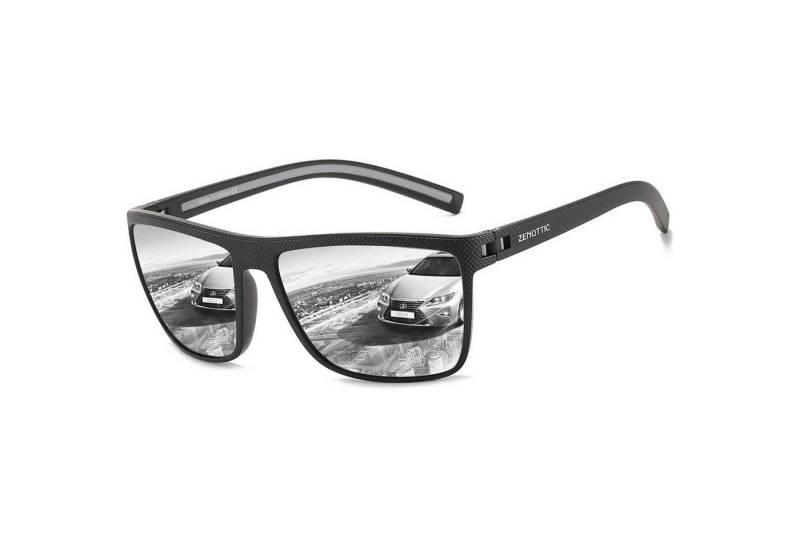 LuxusKollektion Sonnenbrille Polarisierte Sonnenbrille Herren TR90 Rahmen UV400 Schutz Quadrat C08 von LuxusKollektion