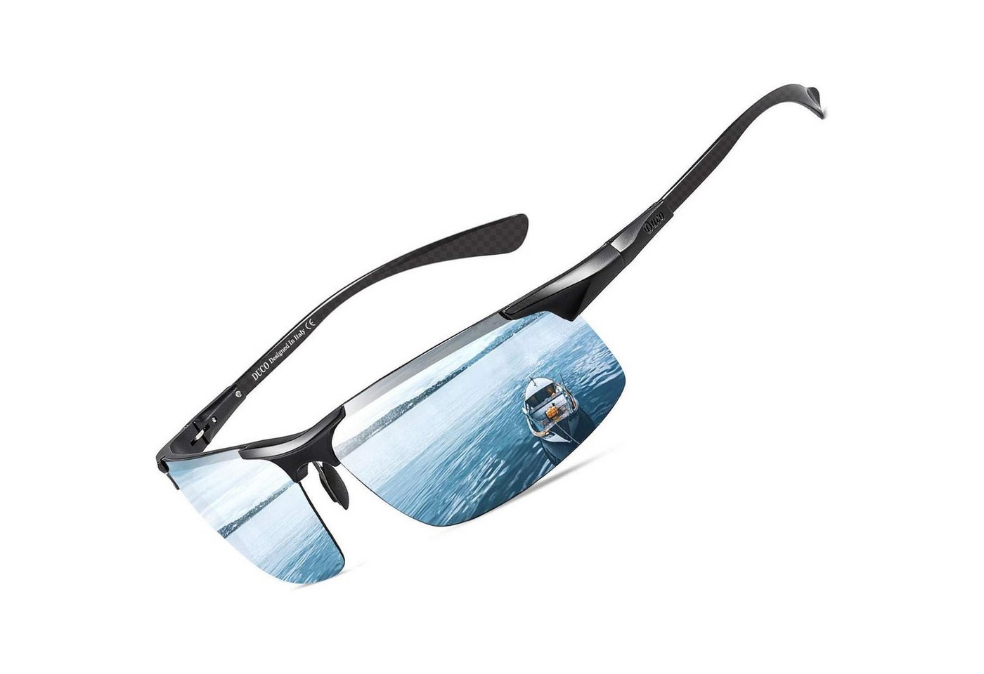 LuxusKollektion Sonnenbrille Polarisierte Sonnenbrille Metallrahmen Kohlefaser Brille Männer Sport von LuxusKollektion