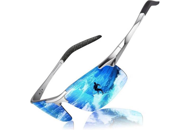 LuxusKollektion Sonnenbrille Polarisierte Sport-Sonnenbrille Herren, Ultraleicht Al-Mg Rahmen UV400 von LuxusKollektion