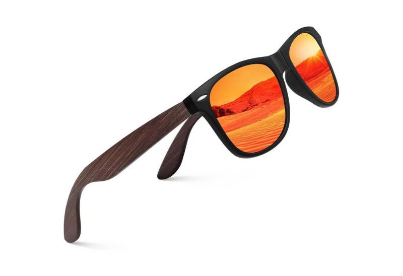 LuxusKollektion Sonnenbrille Sonnenbrille Holz Walnuss Polarisiert UV400 CAT3 CE Brillengläser von LuxusKollektion