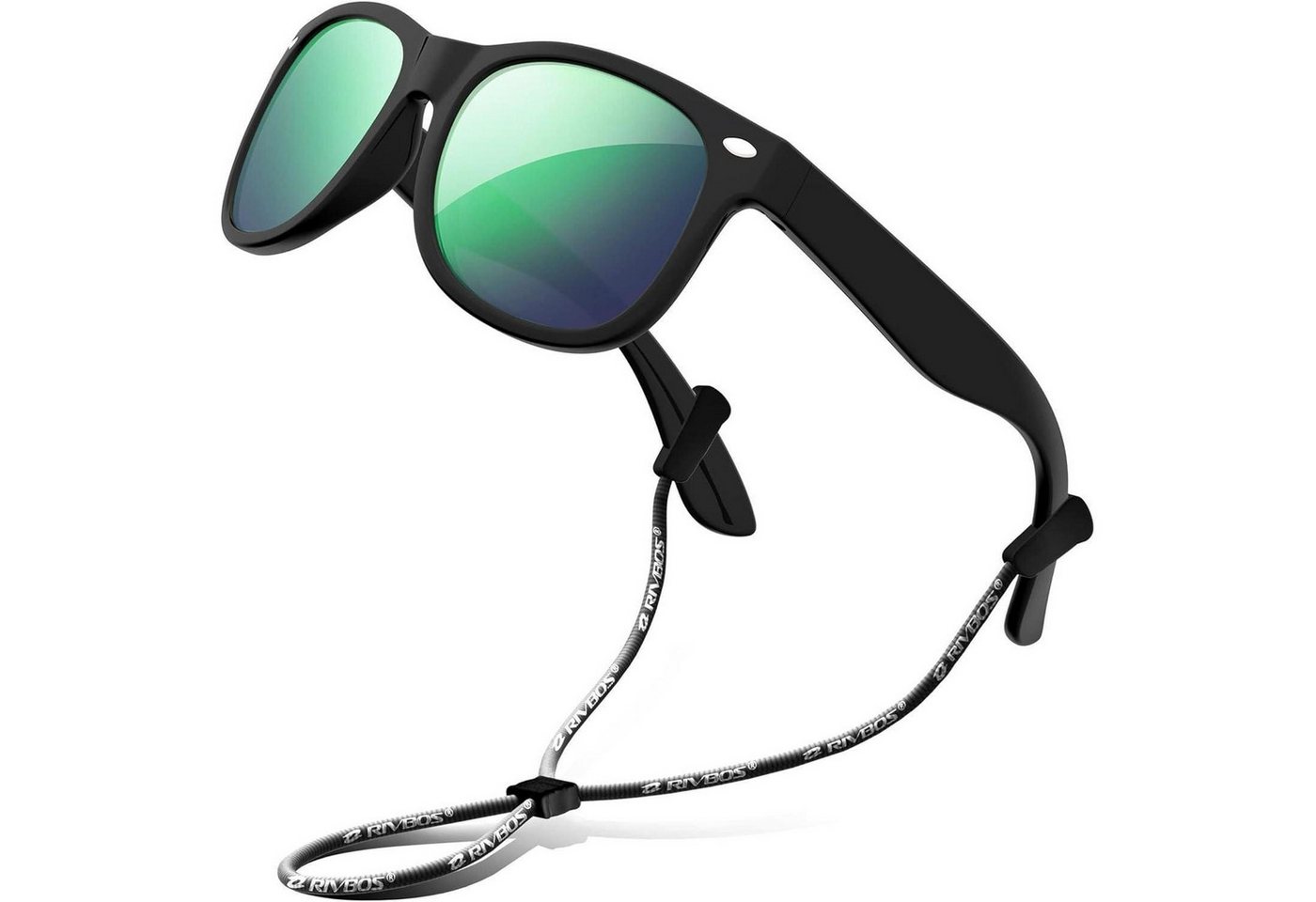 LuxusKollektion Sonnenbrille Sonnenbrille Kinder polarisiert Riemen 004-2 Schwarz Eis Grün Linse von LuxusKollektion