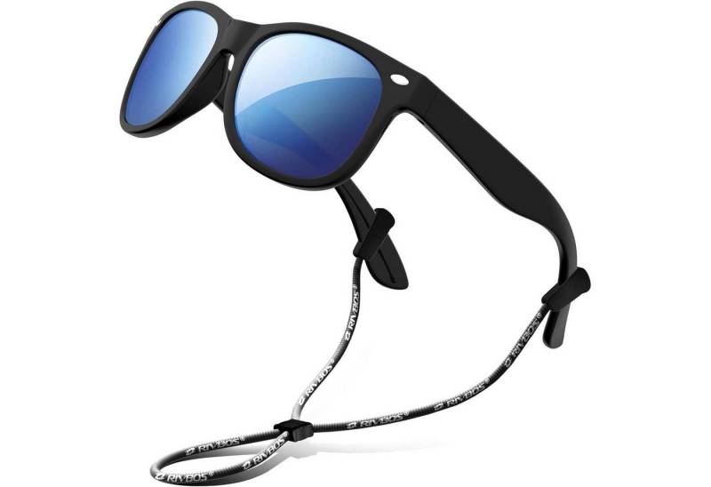 LuxusKollektion Sonnenbrille Sonnenbrille Kinder polarisierte Jungen 004-2 Schwarze Eis Blaue Linse von LuxusKollektion