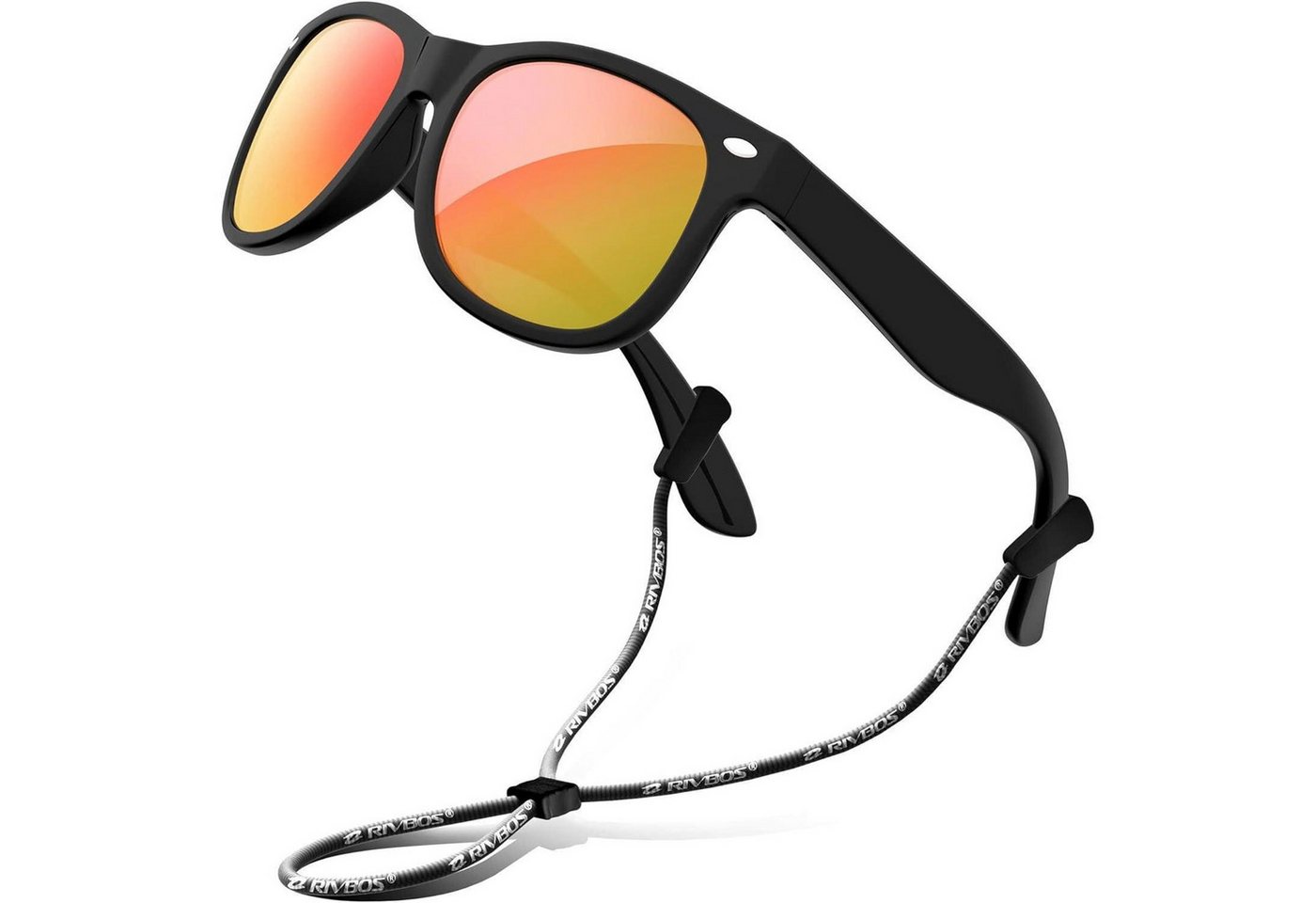 LuxusKollektion Sonnenbrille Sonnenbrille Kinder polarisierte Riemen 004-2 Schwarze Eis Rote Linse von LuxusKollektion