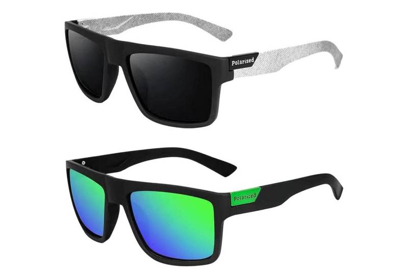 LuxusKollektion Sonnenbrille Sonnenbrille Polarisierte UV Schutz Herren Damen Unisex Schwarz Grün 2 von LuxusKollektion