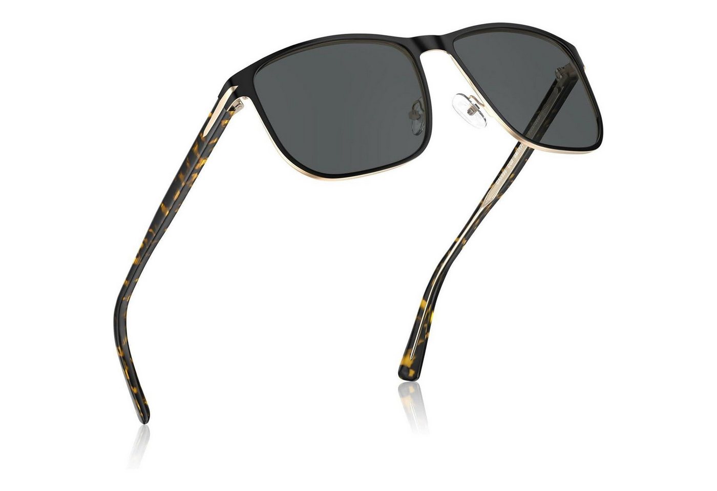 LuxusKollektion Sonnenbrille Sonnenbrille Polarisierte UV400 Herren C02 graue Linse gold Metall von LuxusKollektion