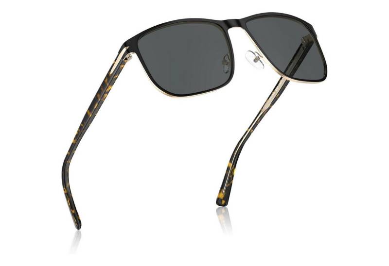 LuxusKollektion Sonnenbrille Sonnenbrille Polarisierte UV400 Herren C02 graue Linse gold Metall von LuxusKollektion
