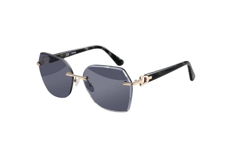 LuxusKollektion Sonnenbrille Sonnenbrille Randlose Damen Übergroße UV Schutz Diamant Grau von LuxusKollektion