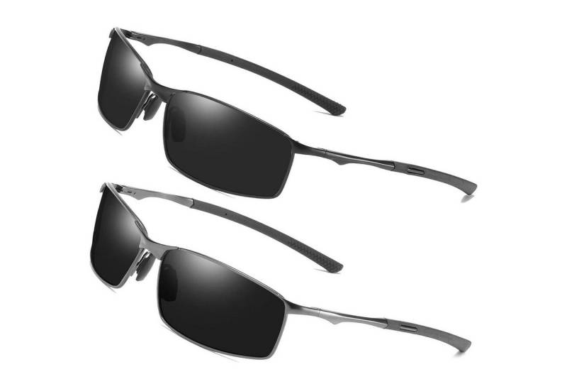 LuxusKollektion Sonnenbrille Sonnenbrille polarisierte Herren Outdoor UV 1* Schwarz 1* Grau von LuxusKollektion