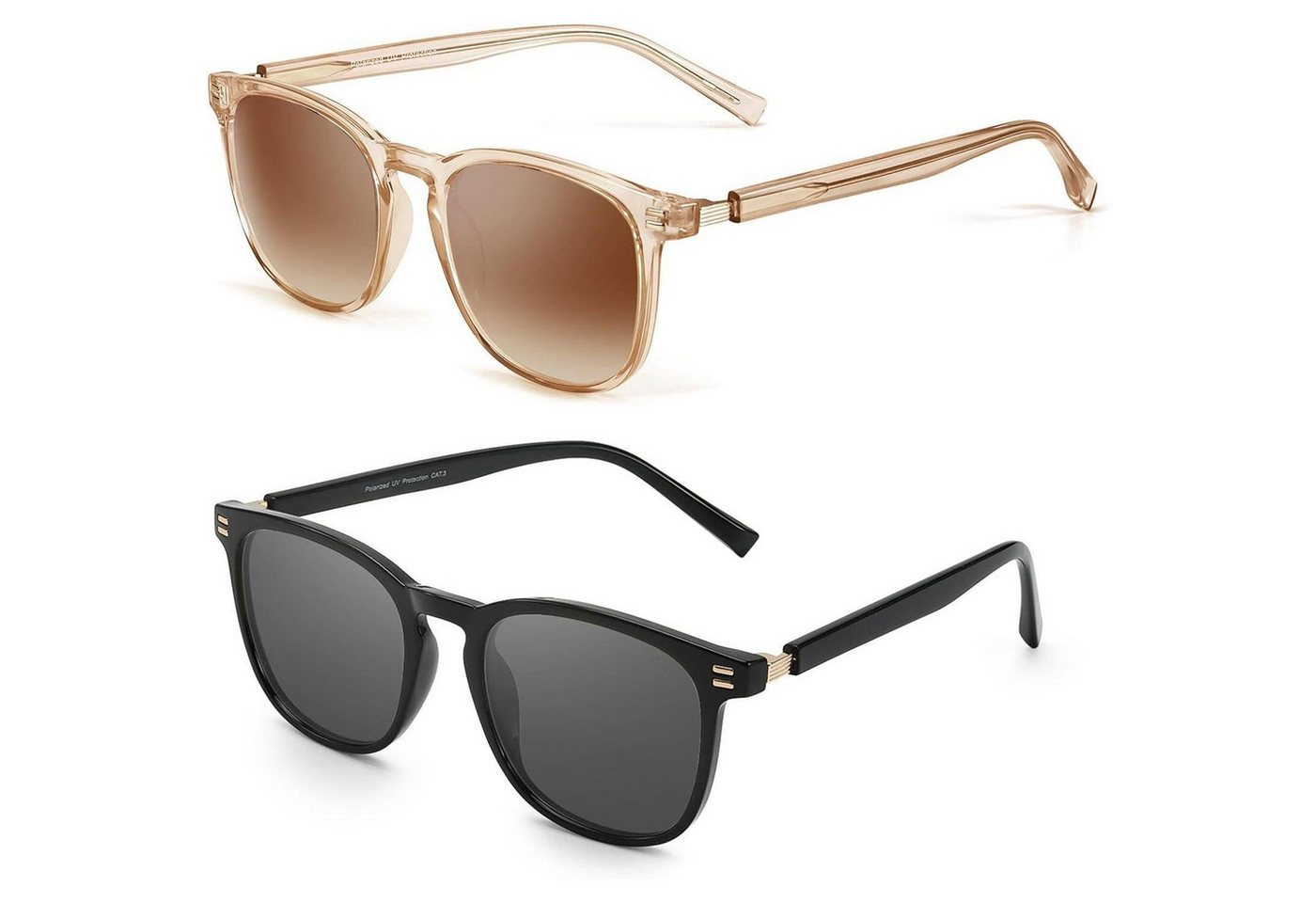 LuxusKollektion Sonnenbrille Sonnenbrillen Polarisierte Damen Z04(2 Pack) Schwarz Grau+braun Braun von LuxusKollektion