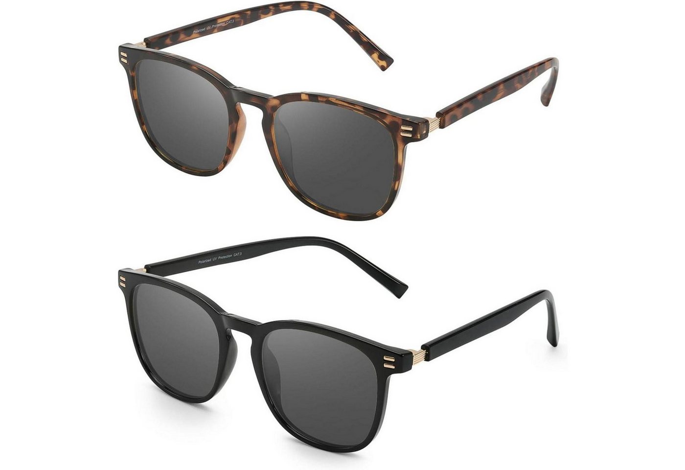 LuxusKollektion Sonnenbrille Sonnenbrillen polarisierte Z03(2 Pack) Schwarz Grau+tortoise Grau von LuxusKollektion