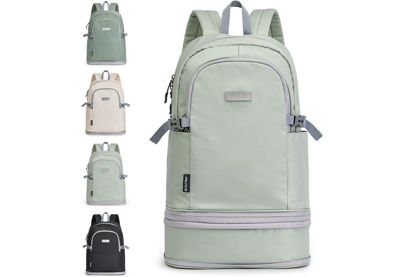 LuxusKollektion Sportrucksack Sportrucksack wasserdicht Schuhfach Nassfach Sport 35L Hellgrün von LuxusKollektion