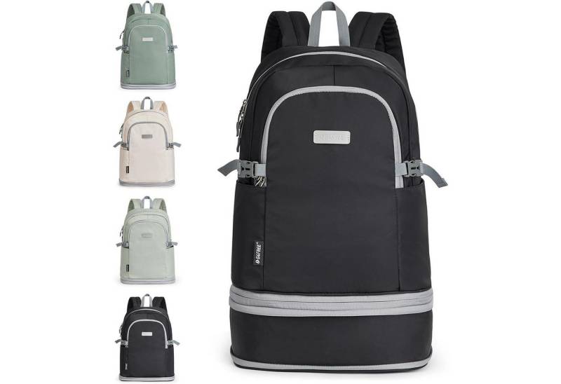 LuxusKollektion Sportrucksack Sportrucksack wasserdicht Schuhfach Nassfach Tagesrucksack 35L Schwarz von LuxusKollektion