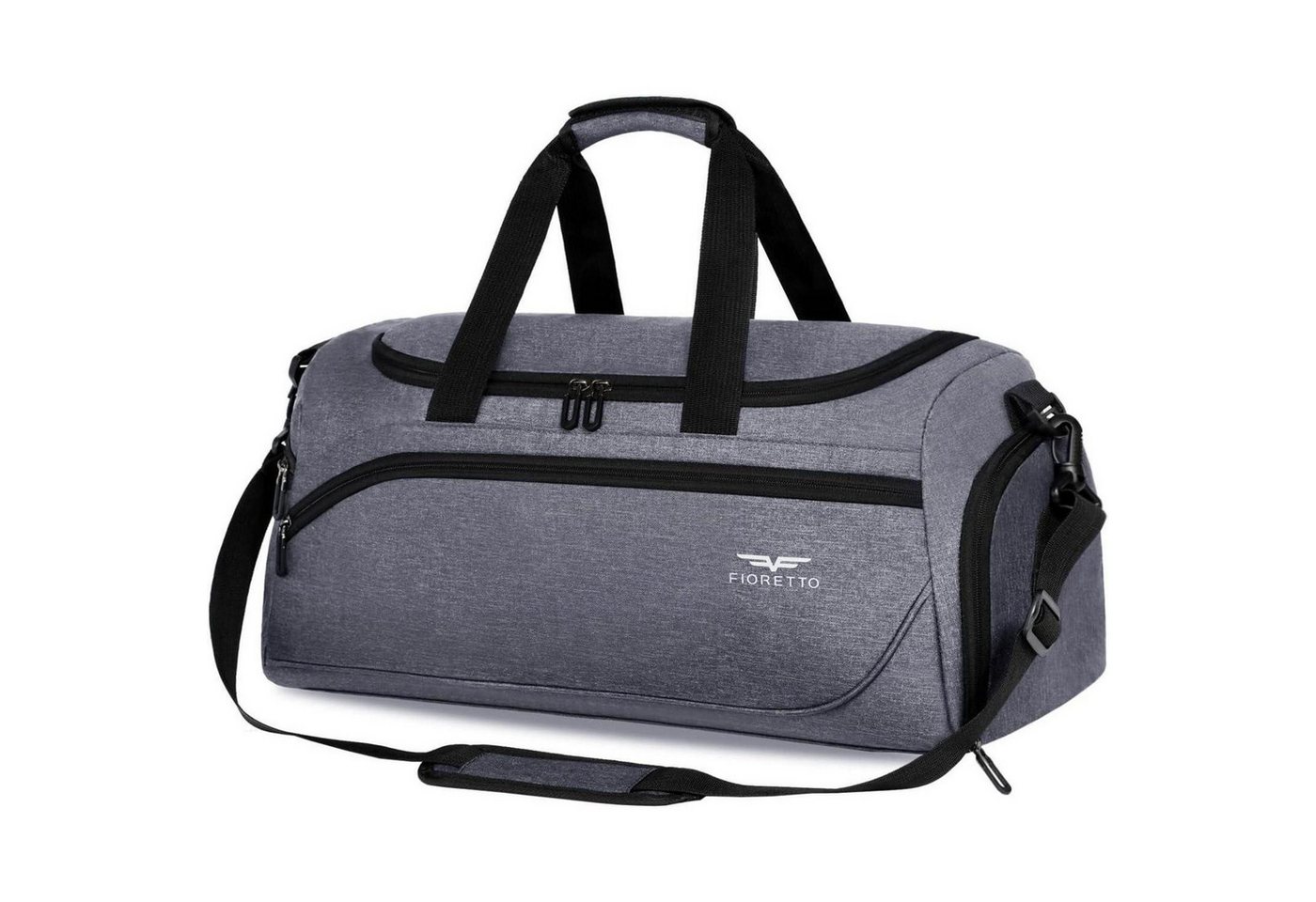 LuxusKollektion Sporttasche Sporttasche Damen Herren Schuhfach Nassfach Wasserdicht 50l grau von LuxusKollektion