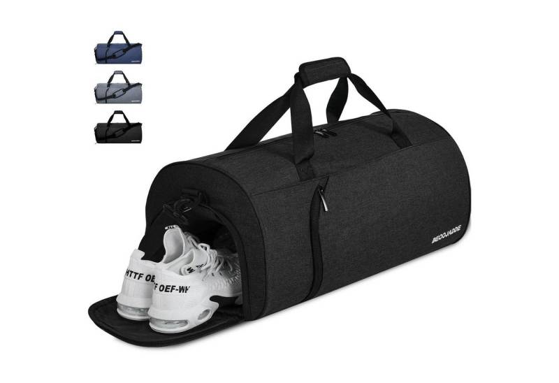 LuxusKollektion Sporttasche Sporttasche Duffelbag Schuhfach Nassfach Damen Herren 45L Schwarz von LuxusKollektion