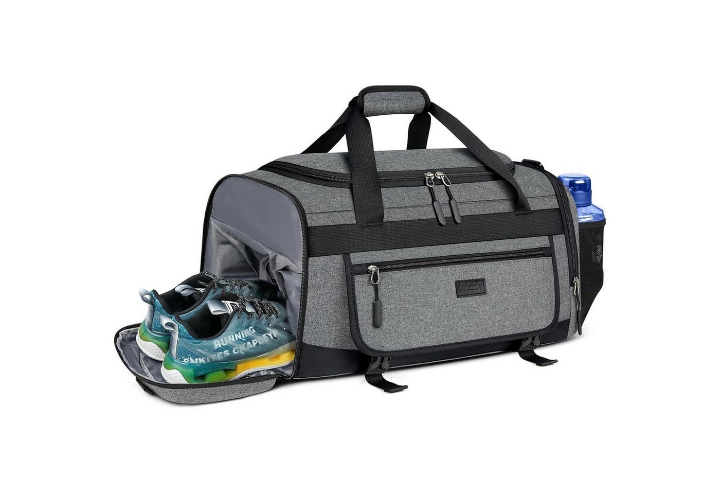 LuxusKollektion Sporttasche Sporttasche Reisetasche Schuhfach Nassfach Damen Herren Grau 55L von LuxusKollektion