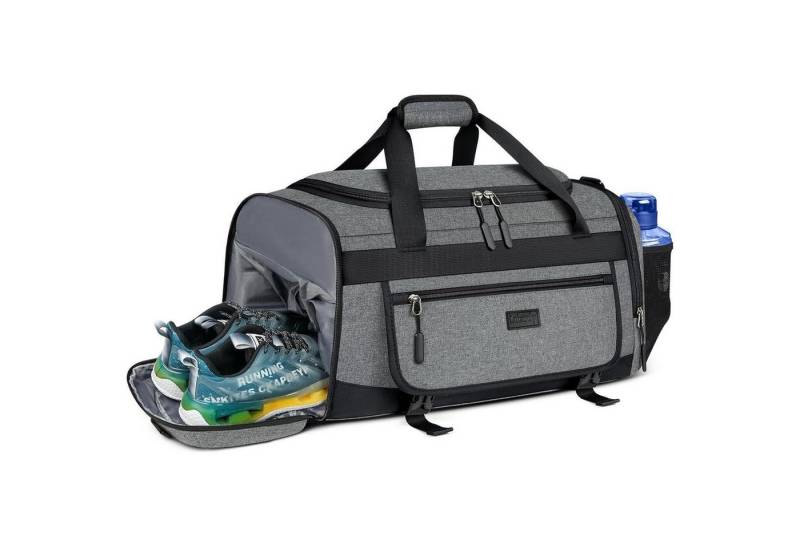 LuxusKollektion Sporttasche Sporttasche Reisetasche Schuhfach Nassfach Damen Herren Grau 55L von LuxusKollektion