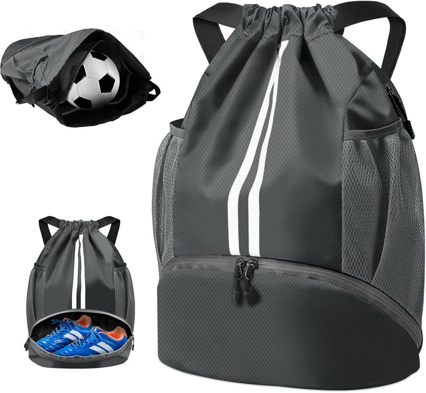LuxusKollektion Sporttasche Sporttasche Turnbeutel Fußball Rucksack Kordelzug Gymsack Wasserfest von LuxusKollektion