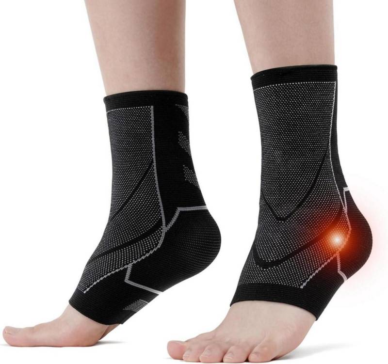 LuxusKollektion Sprunggelenkorthese Neuropathie Socken Sprunggelenkbandage Damen Herren Schwarz-2er Pack von LuxusKollektion