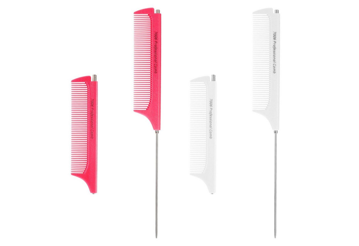 LuxusKollektion Stielkamm 2er Set Ausziehbarer Stielkamm Weiß Rosa - Friseur Styling Haarkamm LuxusKollektion Stielkamm 2er Set Ausziehbarer Stielkamm Weiß Rosa - Friseur Styling Haarkamm von LuxusKollektion