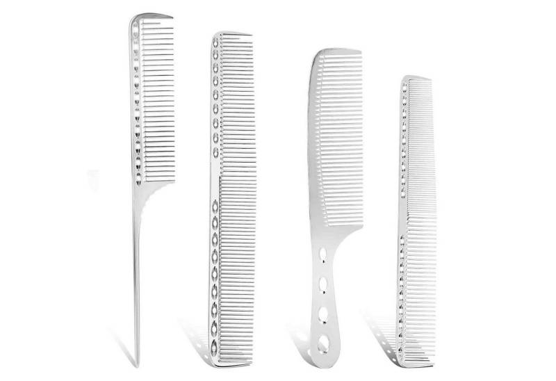 LuxusKollektion Stielkamm Aluminium Metall Haarkamm Set 4tlg. Profi Friseur Präzisionskamm von LuxusKollektion