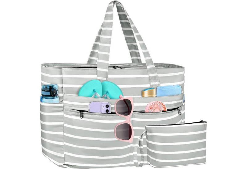 LuxusKollektion Strandtasche Große Wasserdichte Strandtasche XXL Damen mit Reißverschluss, Leicht von LuxusKollektion