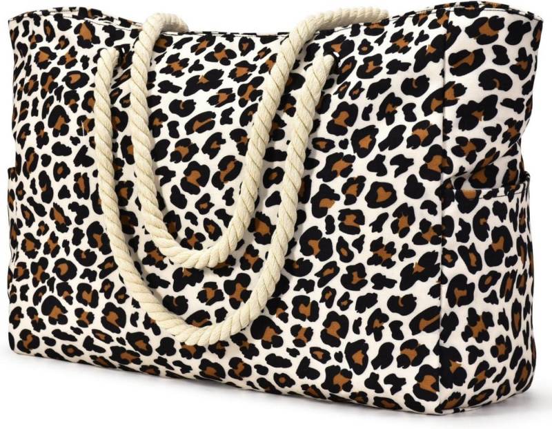 LuxusKollektion Strandtasche Strandtasche Damen Groß Wasserdicht Shopper Umhängetasche Leopard LuxusKollektion Strandtasche Strandtasche Damen Groß Wasserdicht Shopper Umhängetasche Leopard von LuxusKollektion