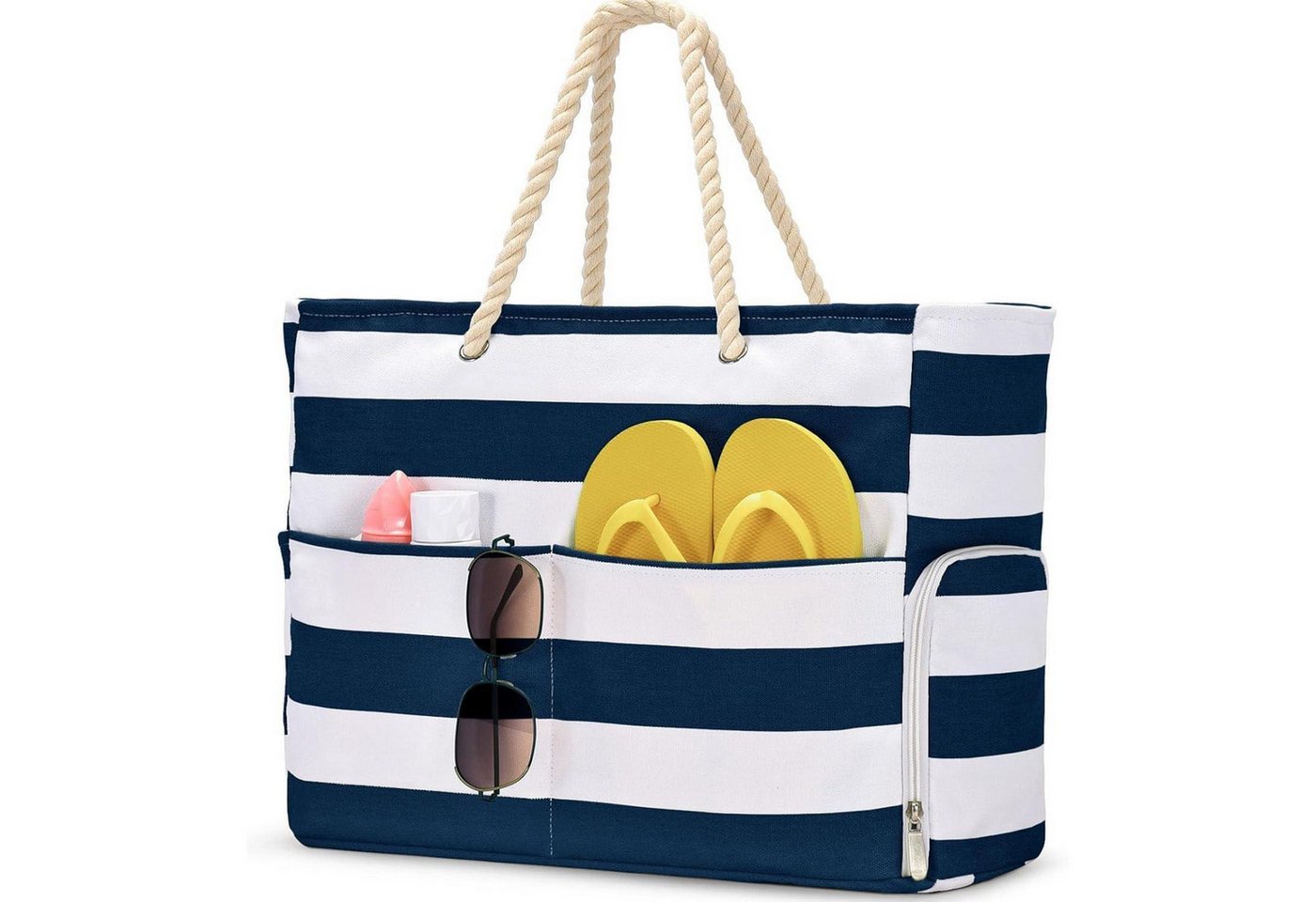 LuxusKollektion Strandtasche Strandtasche Damen Wasserdicht mit Schuhfach Einkaufstasche von LuxusKollektion