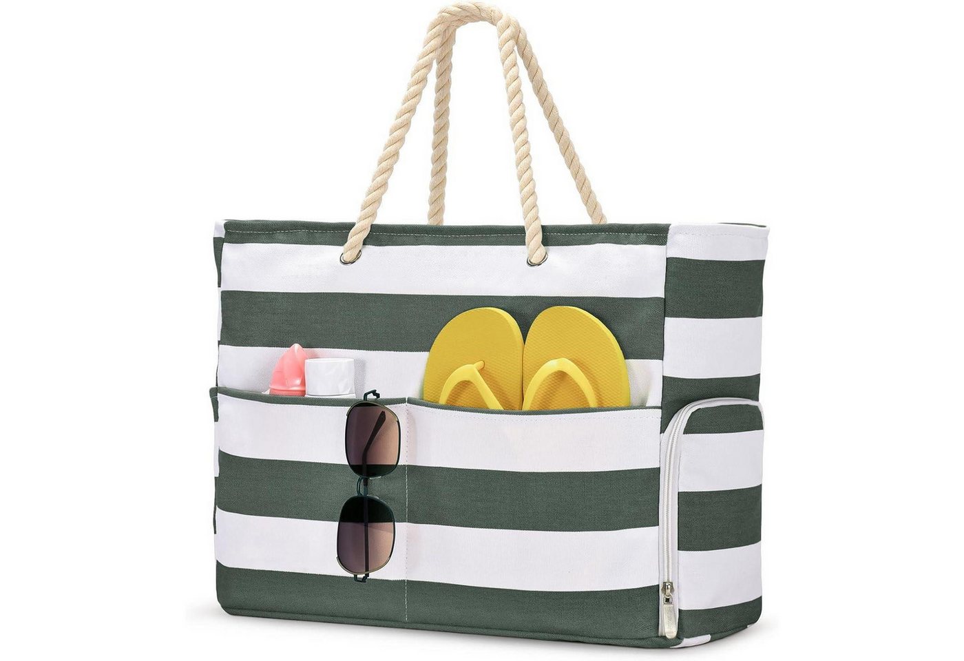 LuxusKollektion Strandtasche Strandtasche Damen Wasserdicht mit Schuhfach Groß 8 Fächer von LuxusKollektion