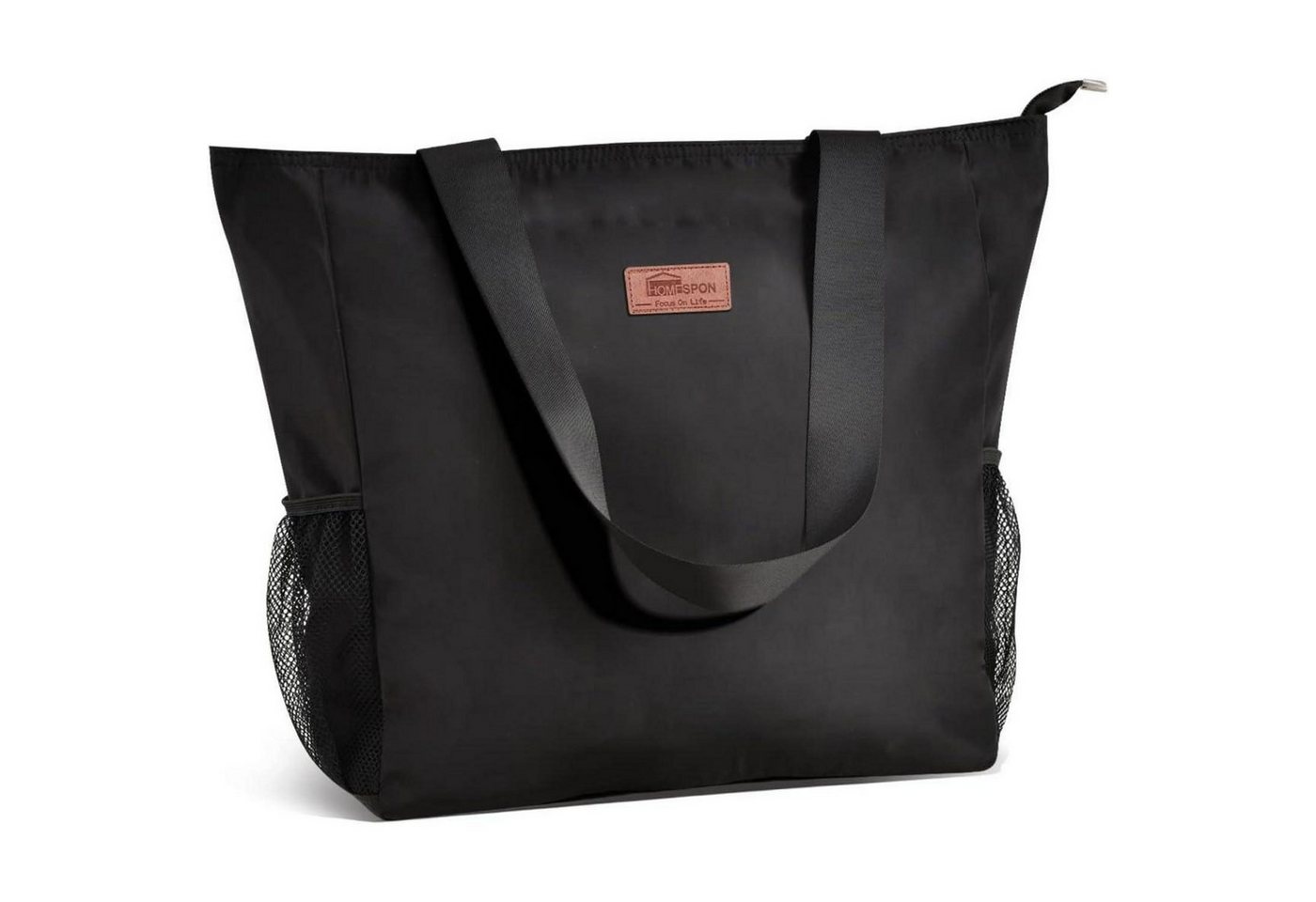 LuxusKollektion Strandtasche Strandtasche Wasserdichte Reißverschluss Damen Schwarz von LuxusKollektion