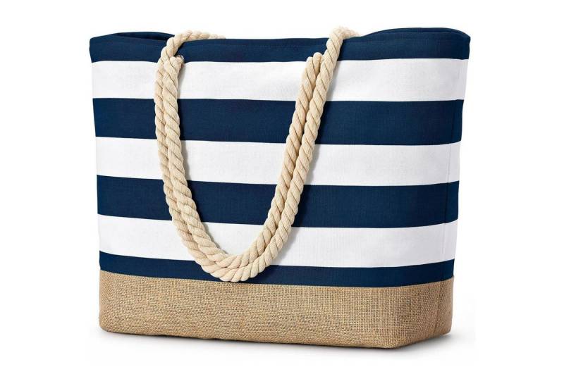 LuxusKollektion Strandtasche Strandtasche XXL Damen Shopper Badetasche wasserdicht Reißverschluss von LuxusKollektion