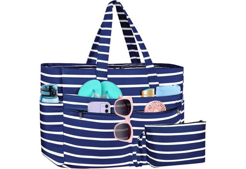 LuxusKollektion Strandtasche Strandtasche XXL Damen Wasserdicht mit Reißverschluss, Faltbare von LuxusKollektion