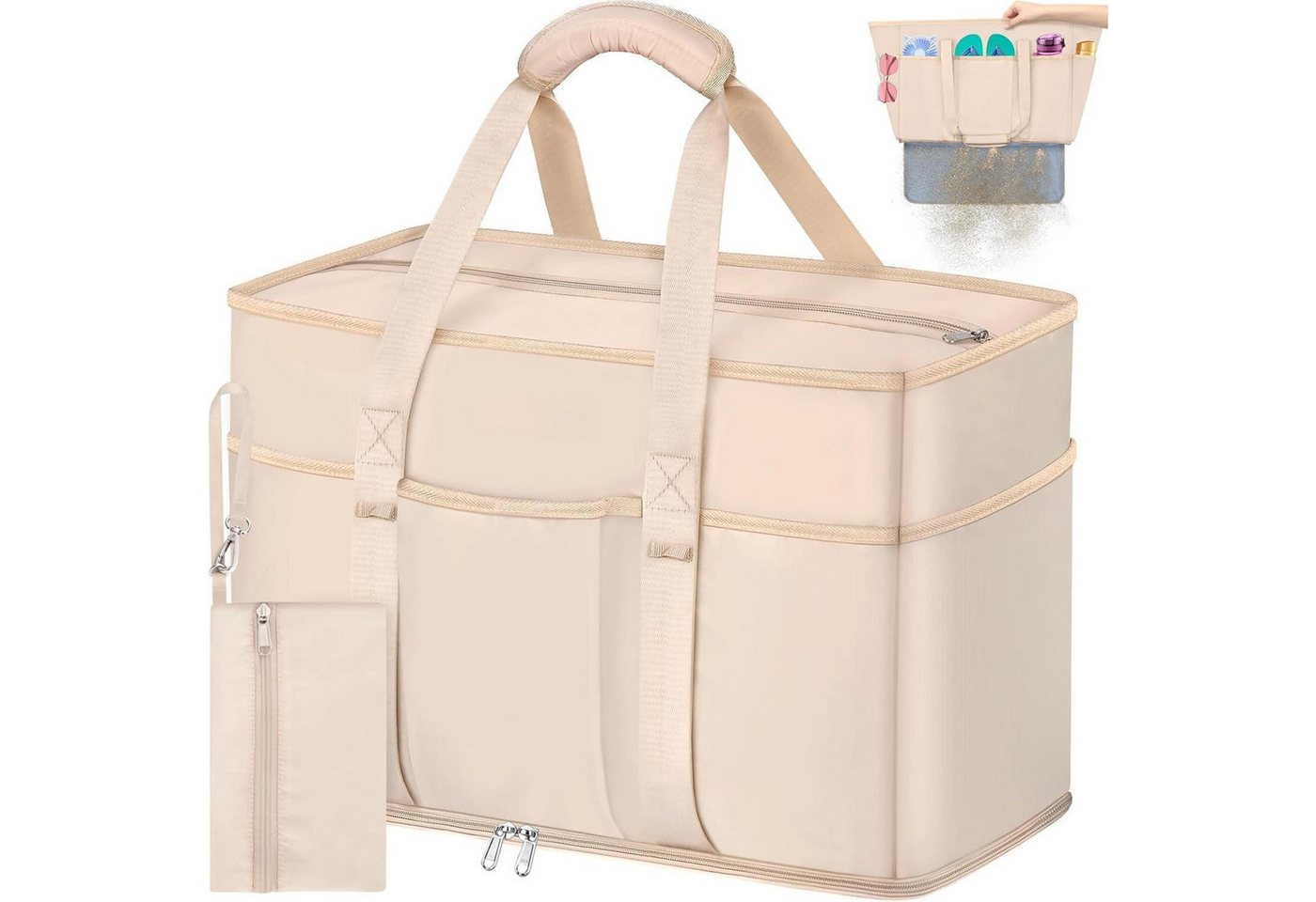 LuxusKollektion Strandtasche Strandtasche XXL Wasserdicht Schwimmbadtasche mit Nassfach 45L von LuxusKollektion