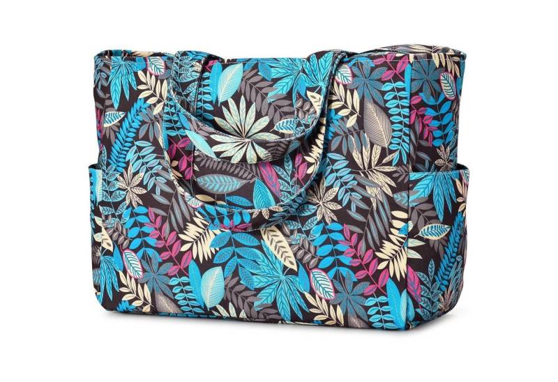 LuxusKollektion Strandtasche Strandtasche groß wasserdicht Tote Damen Reißverschluss Blätter von LuxusKollektion