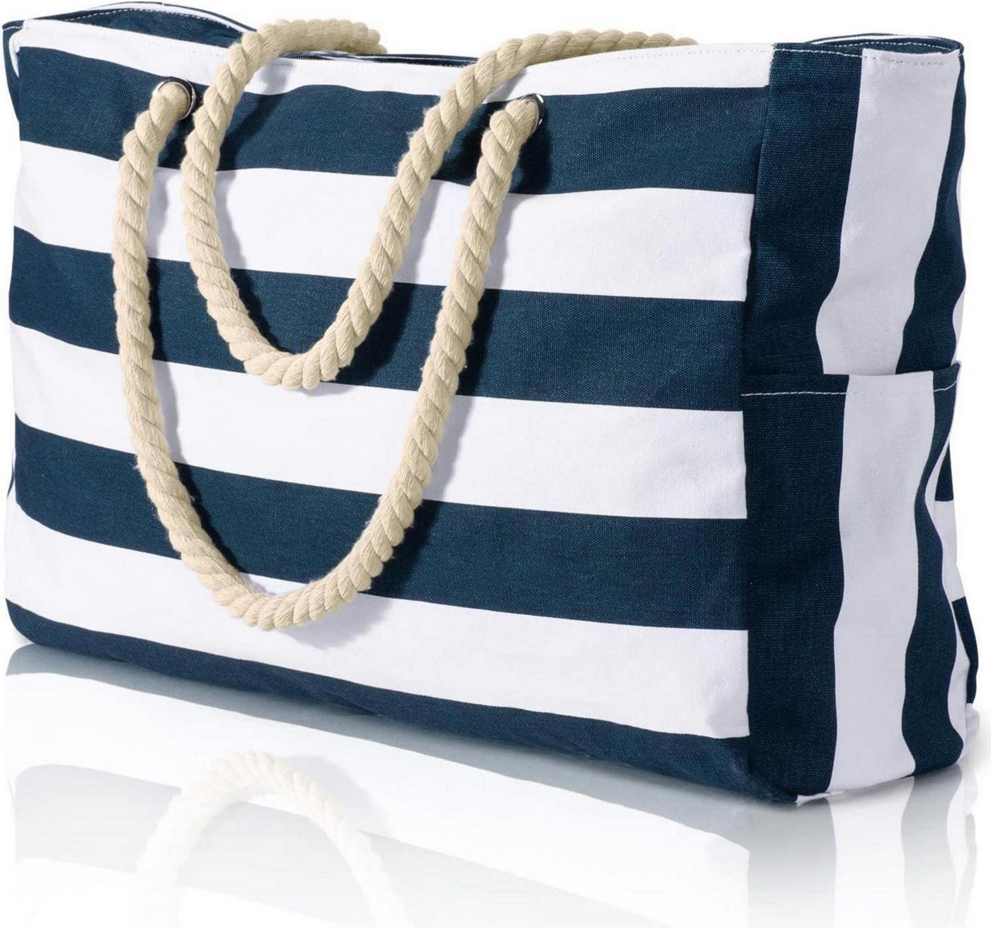 LuxusKollektion Strandtasche Wasserdichte Große Strandtasche mit Reißverschluss - XXL von LuxusKollektion