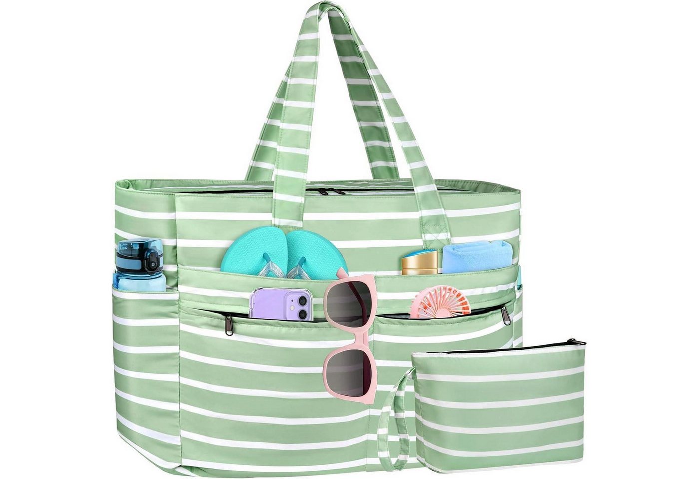 LuxusKollektion Strandtasche "Wasserdichte Strandtasche XXL mit Reißverschluss, Faltbare Beach Bag von LuxusKollektion