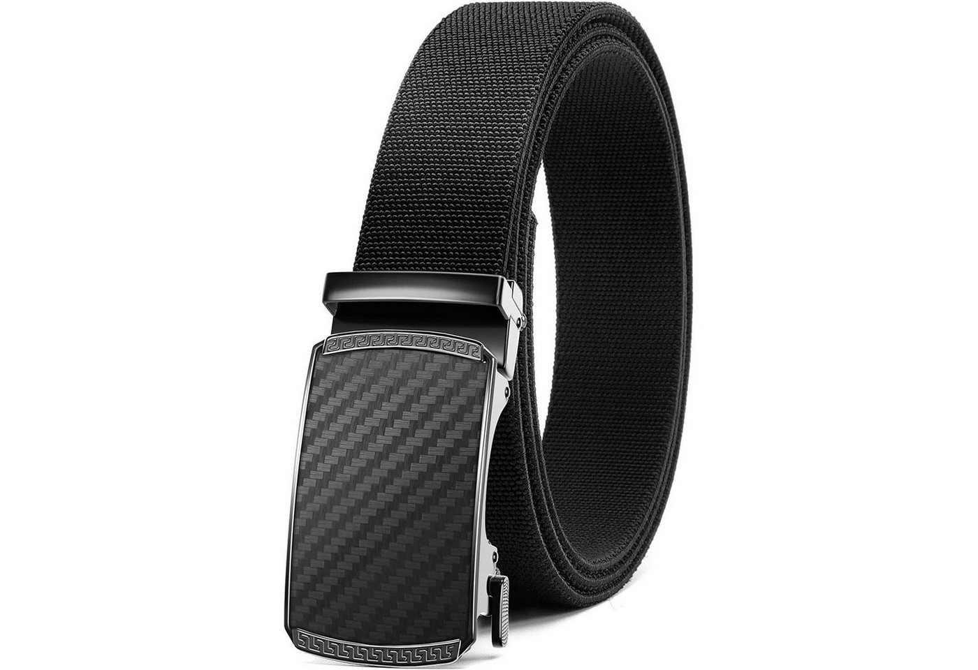 LuxusKollektion Stretchgürtel Gürtel Automatik Kohlenstoff Schwarz Taille 70-85cm Gesamtlänge 105cm von LuxusKollektion