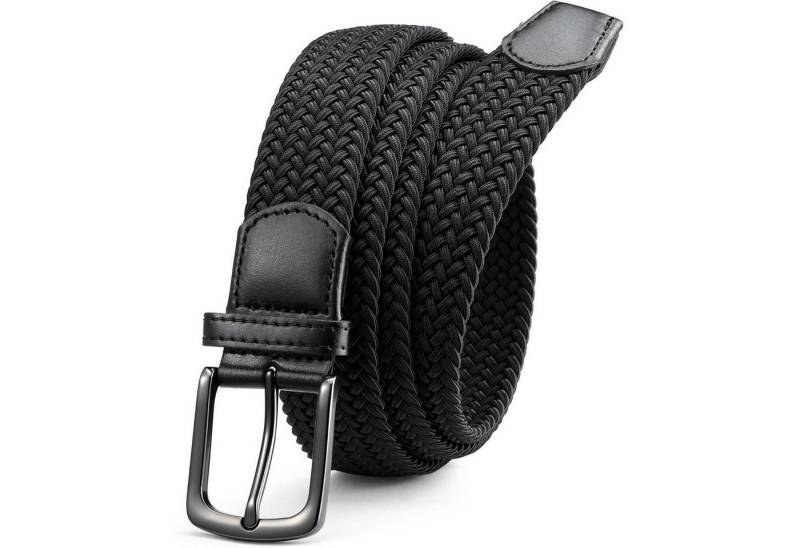 LuxusKollektion Stretchgürtel Gürtel Herren Stretch Schwarz 115-120cm (Gesamtlänge 135cm) von LuxusKollektion