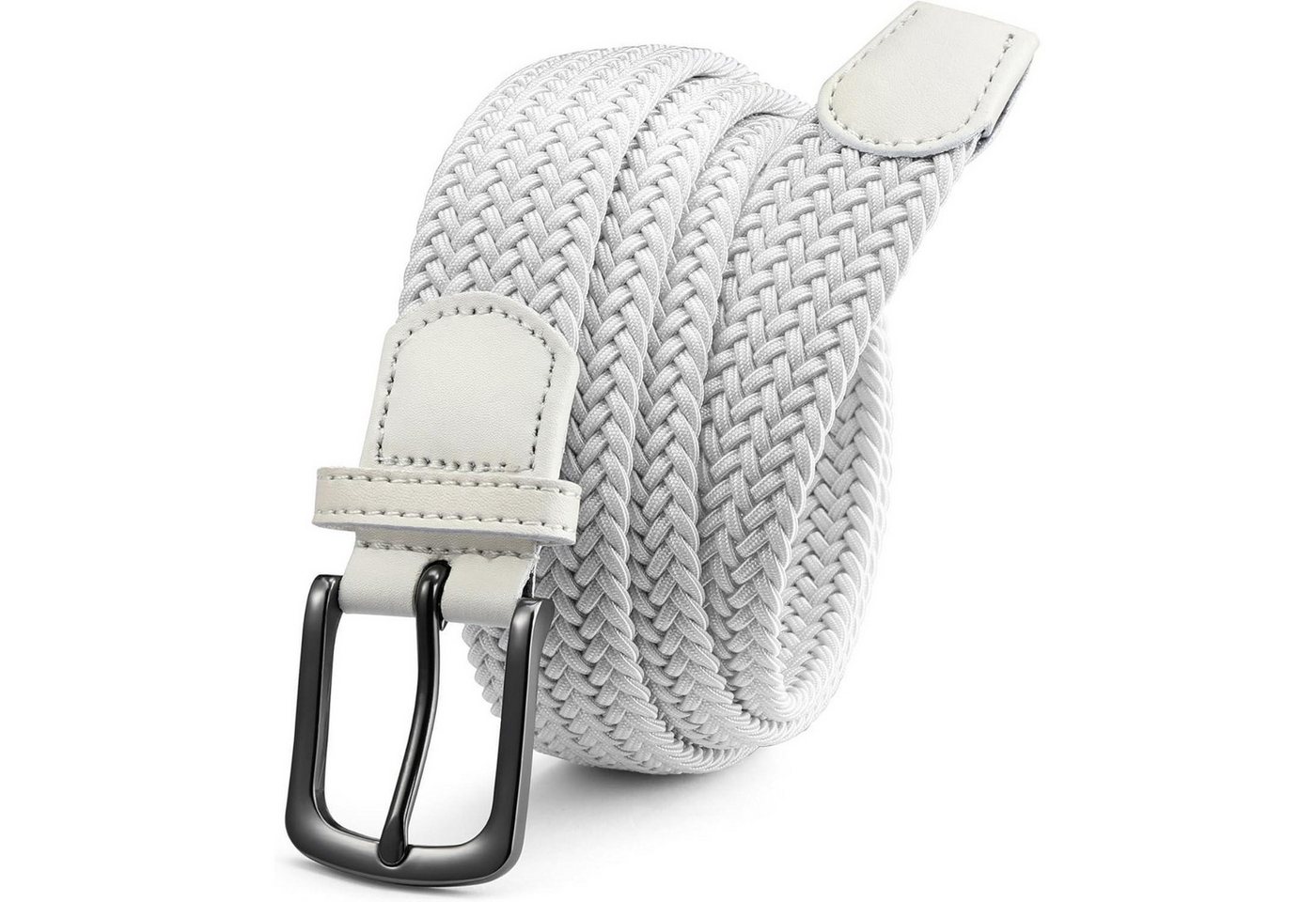 LuxusKollektion Stretchgürtel Gürtel Herren Stretch elastisch Weiß 105-110cm (Gesamtlänge 125cm) von LuxusKollektion