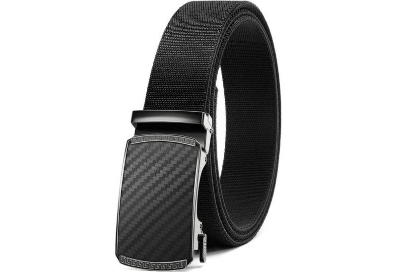 LuxusKollektion Stretchgürtel Gürtel Kohlenstoff - Schwarz Taille 80-95cm (Gesamtlänge 115cm) von LuxusKollektion