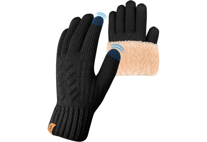 LuxusKollektion Strickhandschuhe Winterhandschuhe Damen Touchscreen Fleecefutter Outdoor Schwarz von LuxusKollektion