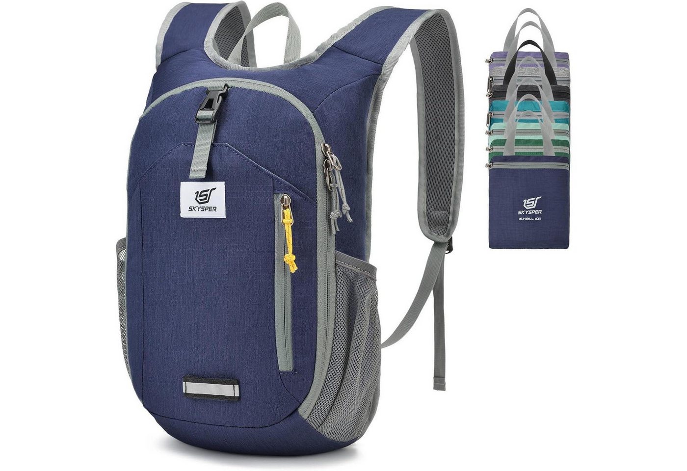 LuxusKollektion Tagesrucksack Rucksack 10L Faltbar Daypack Tagesrucksack Ishell10ii-dunkelblau von LuxusKollektion