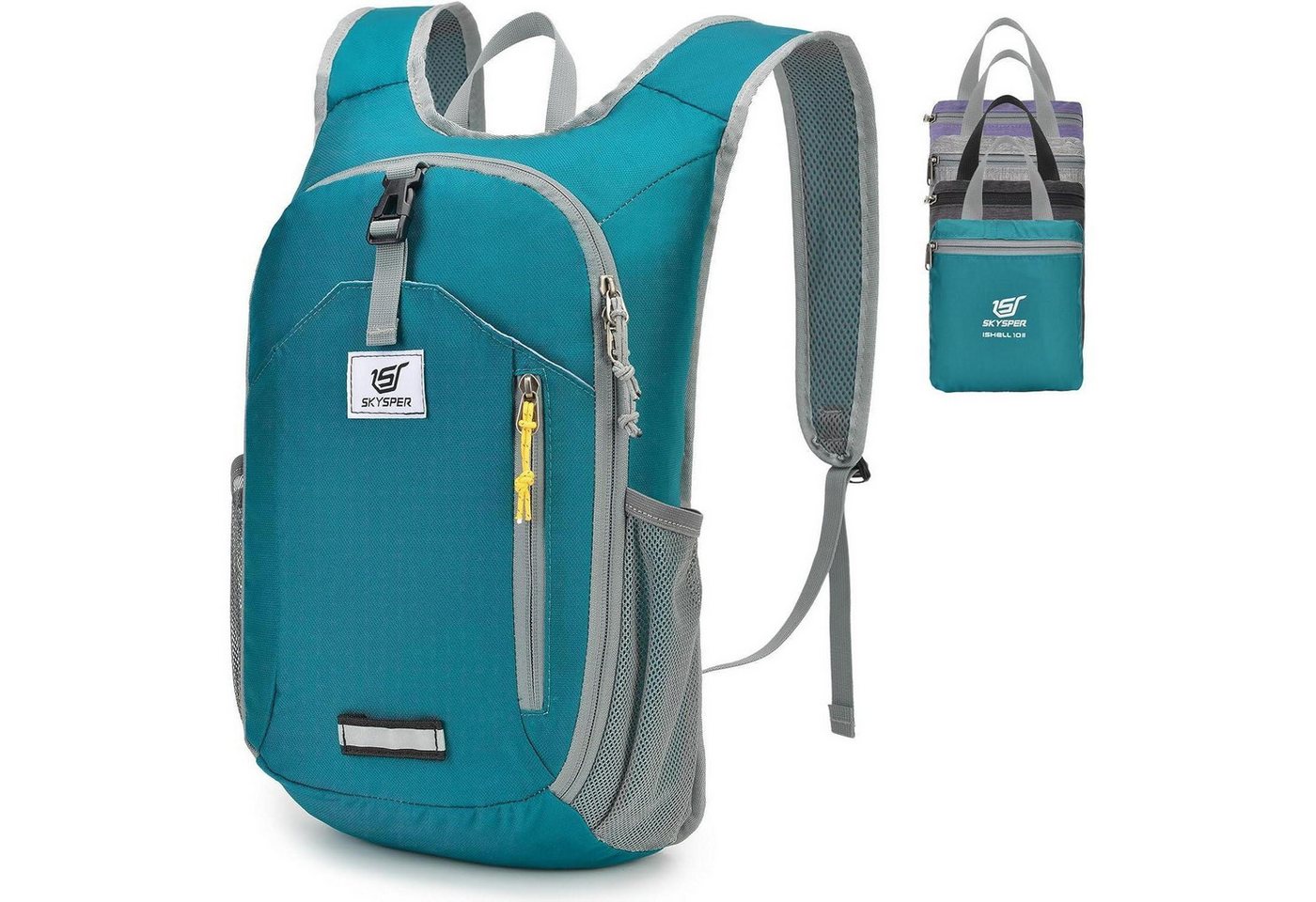 LuxusKollektion Tagesrucksack Rucksack 10L Faltbar Tagesrucksack Daypack Ishell10ii-cyan von LuxusKollektion