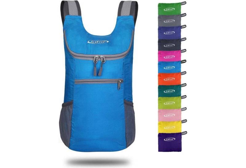 LuxusKollektion Tagesrucksack Rucksack 11 l faltbar Reisen Wandern Damen Herren Blau von LuxusKollektion