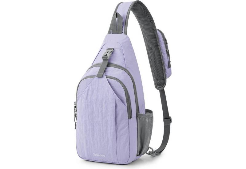 LuxusKollektion Tagesrucksack Sling Bag Diebstahlschutz Brusttasche Kopfhörerloch Outdoor Taro Lila von LuxusKollektion