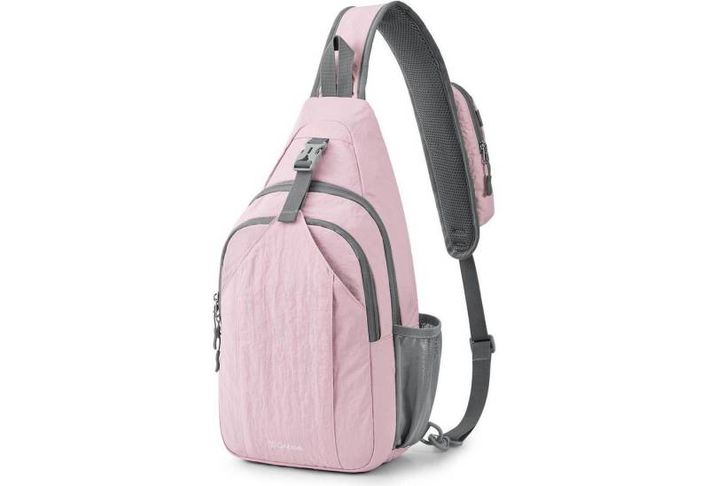 LuxusKollektion Tagesrucksack Slingbag Brusttasche Diebstahlschutz Kopfhörerloch Herren Rosa von LuxusKollektion