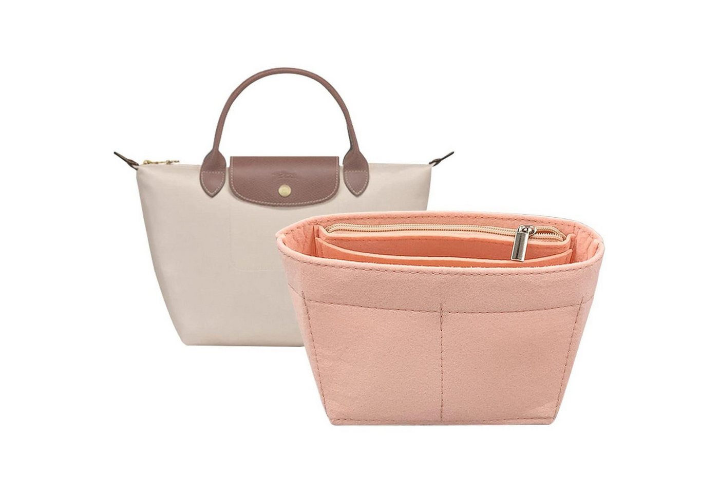 LuxusKollektion Taschenorganizer Handtaschen Organizer Tragetaschen rosa Double handle mini Mini Pink von LuxusKollektion