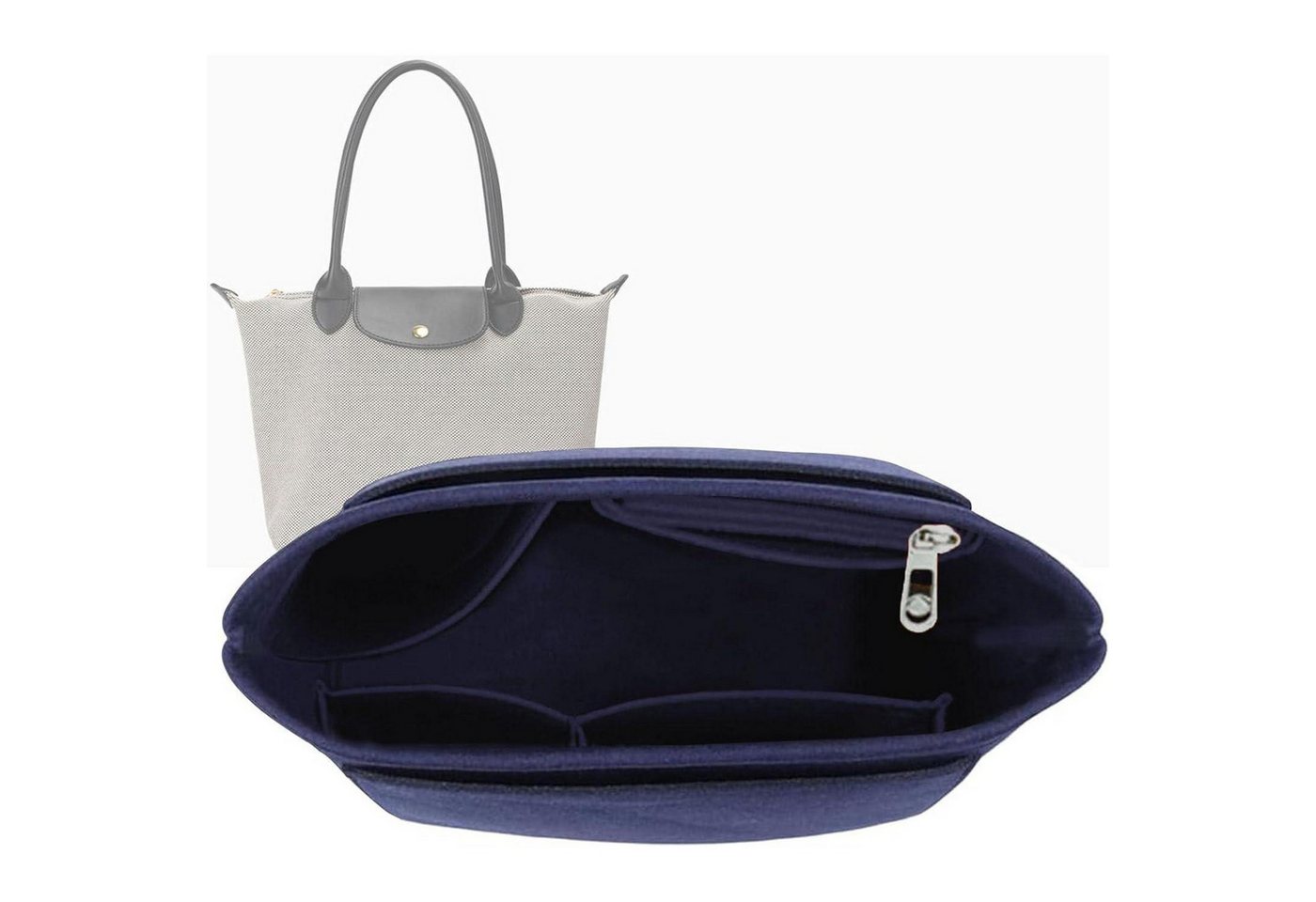 LuxusKollektion Taschenorganizer Organizer Filz Geldbörsen M 9.45*5.3*7.5in Marineblau von LuxusKollektion