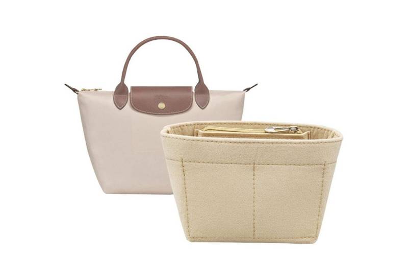 LuxusKollektion Taschenorganizer Taschen Organizer Y012 Doppel Double handle mini Mini Beige von LuxusKollektion