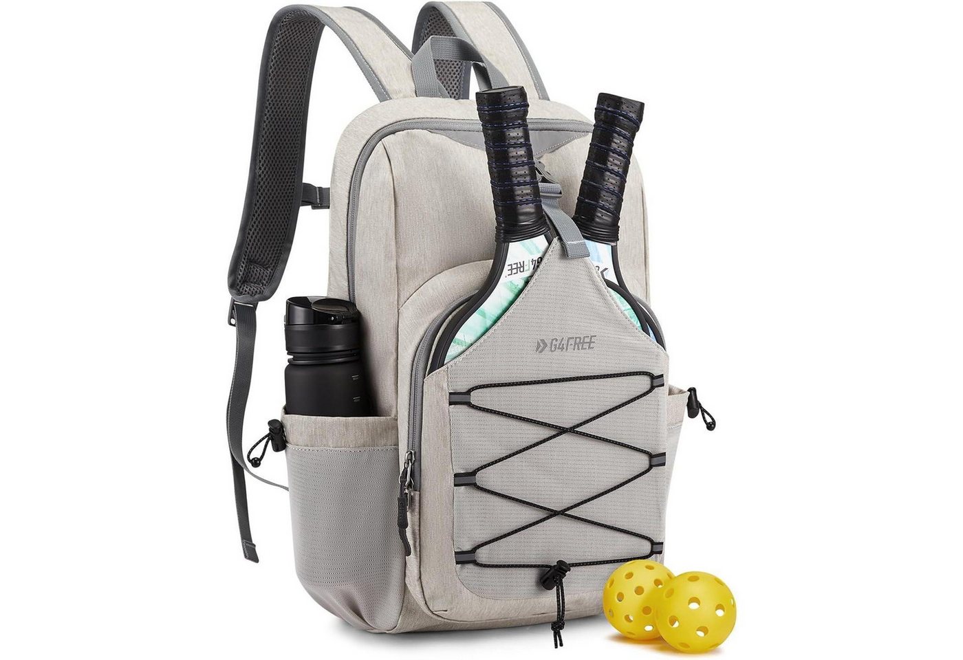 LuxusKollektion Tennisrucksack Pickleball Rucksack Damen Herren 2 4 Paddel Elfenbeinweiß von LuxusKollektion